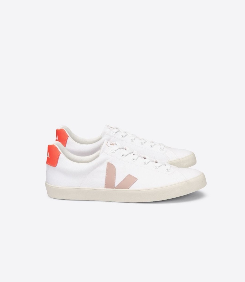 Premium Se Canvas White Babe Orange Fluo Veja