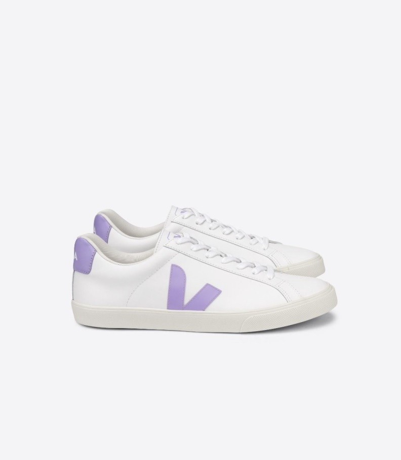 Special Leather White Lavande Veja